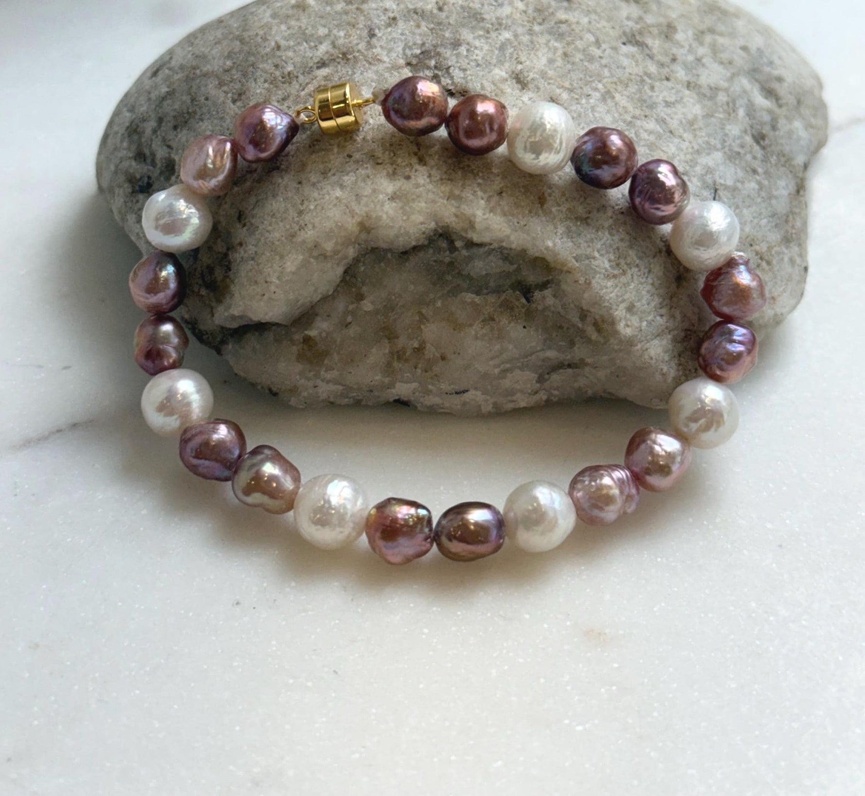 Elly’s Natural Multicolor Pearls Bracelet: Extreme luster mirrored, S925 silver Bracelet.high quality colorful pearls bracelet for her