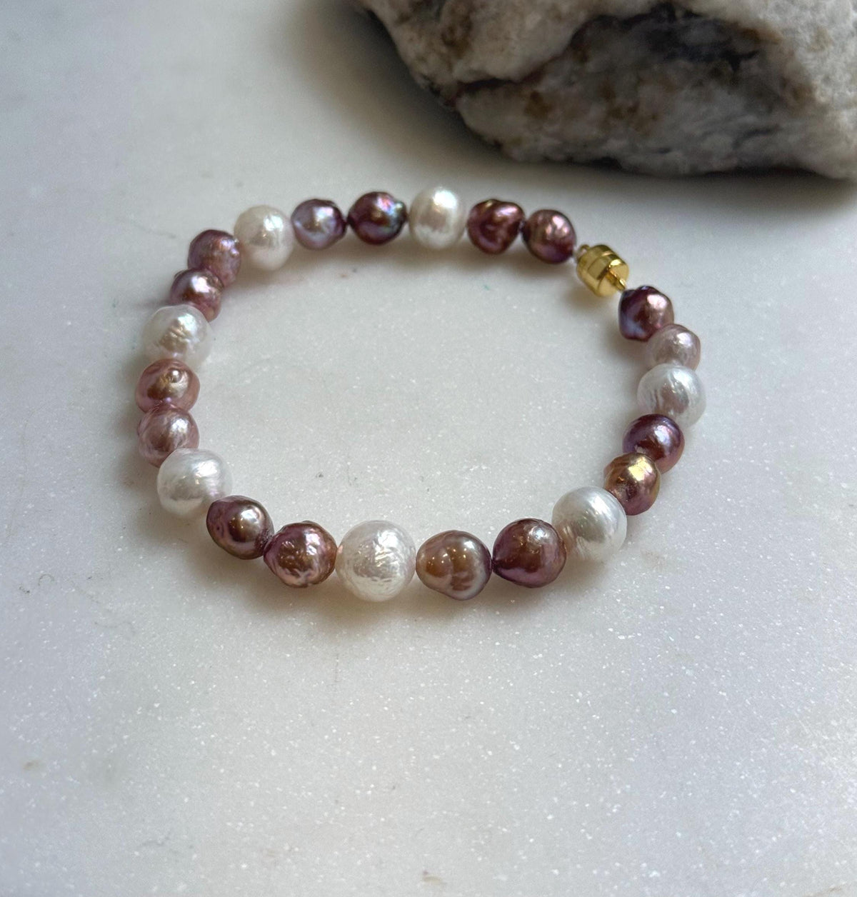 Elly’s Natural Multicolor Pearls Bracelet: Extreme luster mirrored, S925 silver Bracelet.high quality colorful pearls bracelet for her birthday
