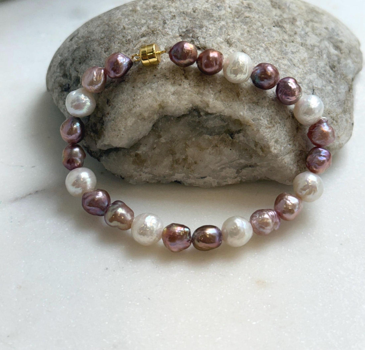 Elly’s Natural Multicolor Pearls Bracelet: Extreme luster mirrored, S925 silver Bracelet.high quality colorful pearls bracelet for her birthday