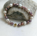 Elly’s Natural Multicolor Pearls Bracelet: Extreme luster mirrored, S925 silver Bracelet.high quality colorful pearls bracelet for her birthday