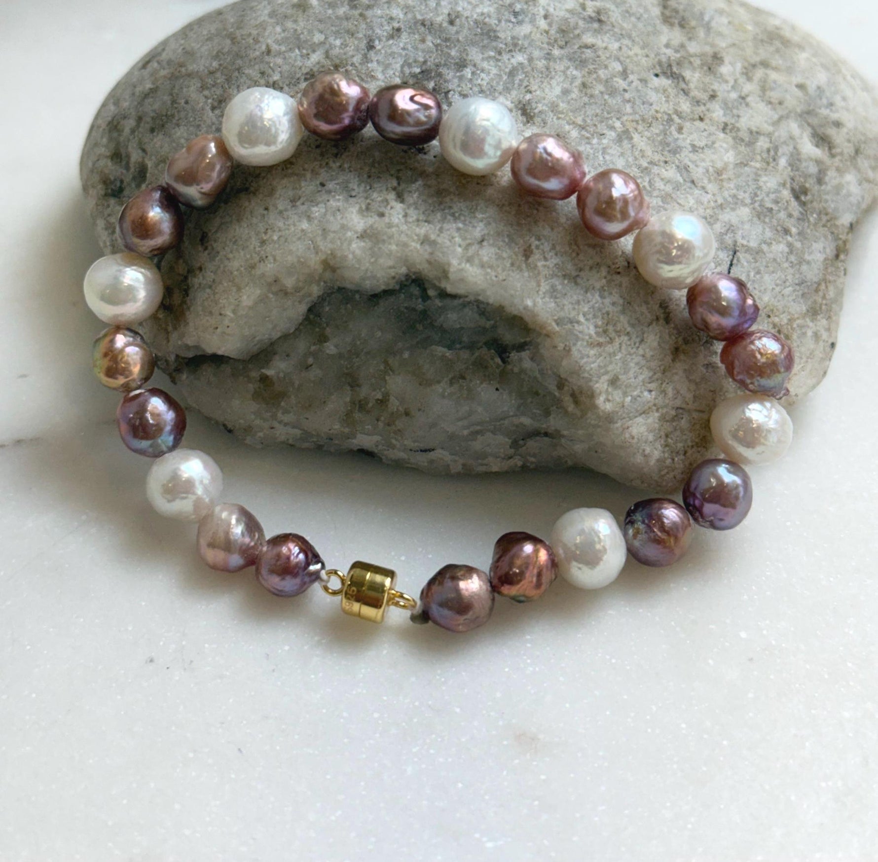 Elly’s Natural Multicolor Pearls Bracelet: Extreme luster mirrored, S925 silver Bracelet.high quality colorful pearls bracelet for her birthday