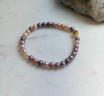 Elly’s Natural Multicolor Pearls Bracelet: Extreme luster mirrored, S925 silver Bracelet. 17cm. Daily office pearls bracelet for her