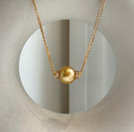 Elly’s 13.3mm South Sea deep golden Ocean Pearl Necklace set: Extreme luster mirrored, S925 silver chain set. To 19.1”. high quality south sea golden pearl fancy pendant necklace set for her holiday
