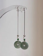 Elly’s Genius Jade white Pearls S925 silver earrings Chandeliers, 13mm, 6.6cm high.
