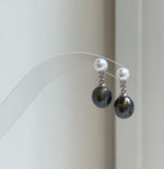 Elly’s 5.9-9.1mm Tahitian ocean white freshwater Pearls Earrings: Extreme luster Mirrored, 2.1cm high, S925 silver earrings.