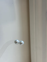 Elly’s 11.2mm White Blue Edison Pearls Earrings studs: Extreme luster Mirrored, S925 silver minimalist earrings. daily office white Pearl earrings for her
