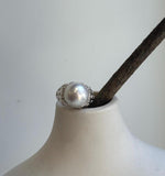 Elly’s 12.4mm Australian ocean white blue pearl Ring: Extreme luster mirrored, S925 silver adjustable Vintage Ring. high quality white ocean pearl silver ring for her holiday