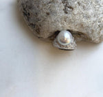 Elly’s 12.4mm Australian ocean white blue pearl Ring: Extreme luster mirrored, S925 silver adjustable Vintage Ring. high quality white ocean pearl silver ring for her
