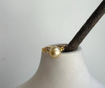 Elly’s 9.8mm South sea ultra gold ocean pearl Ring: Extreme luster, 1.2x2cm, S925 silver with gold plated adjustable Vintage Ring. gift for her birthday