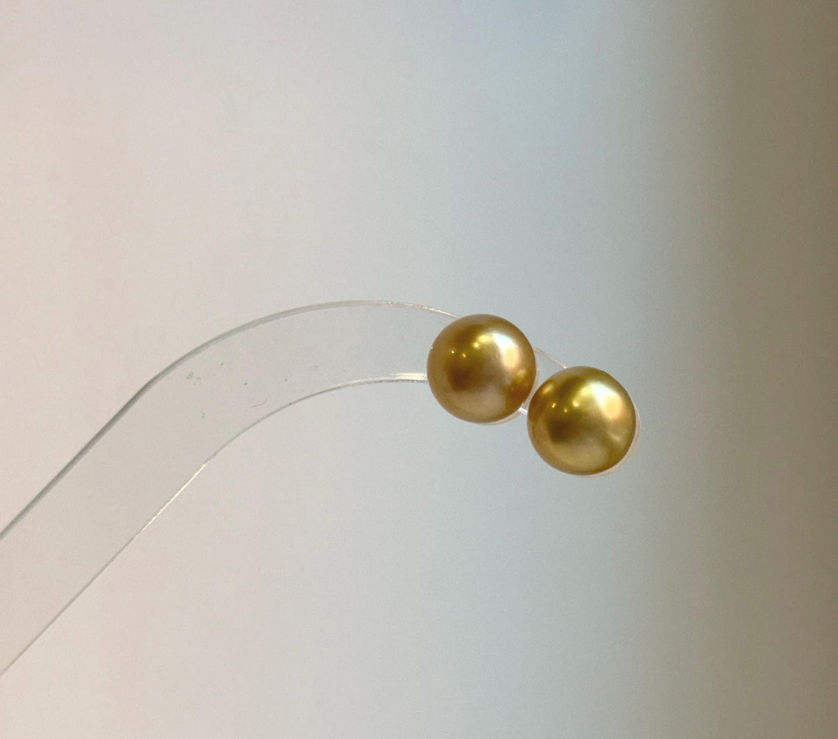 Elly’s 10mm Genius natural South sea Deep Tea Gold ocean Pearls Earrings studs: Extreme luster, S925 silver minimalist earrings studs.