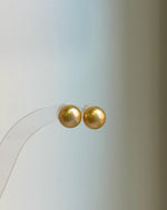 Elly’s 10.4mm Edison ultra gold Pearls Earrings Studs: Extreme luster Mirrored, S925 silver minimalist earrings studs.