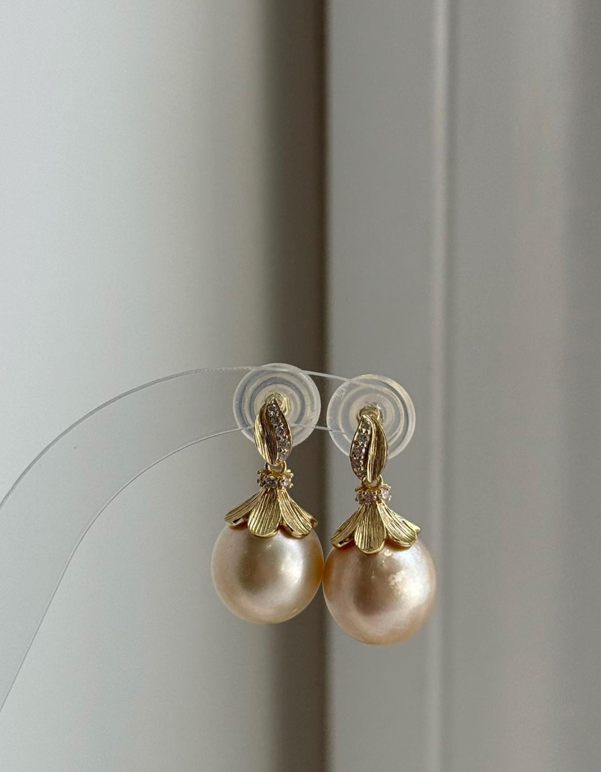 Elly’s 12.4mm Genius South sea Golden ocean Pearls cool Earrings: Extreme luster, 2.4cm high, S925 silver cool earrings. high quality south sea golden ocean pearls earrings for her birthday