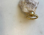 Elly’s 10mm South sea deep Tea gold ocean pearl Ring: Extreme luster, S925 silver with gold plated adjustable minimalist Ring. high quality golden pearl ring for her holiday