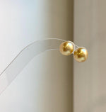 Elly’s 9.7mm Genius natural South sea Deep Tea Gold ocean Pearls Earrings studs: Extreme luster, S925 silver minimalist earrings studs. high quality golden ocean pearl earrings studs for her
