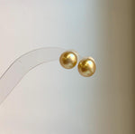 Elly’s 9.7mm Genius natural South sea Deep Tea Gold ocean Pearls Earrings studs: Extreme luster, S925 silver minimalist earrings studs. high quality golden ocean pearl earrings studs for her