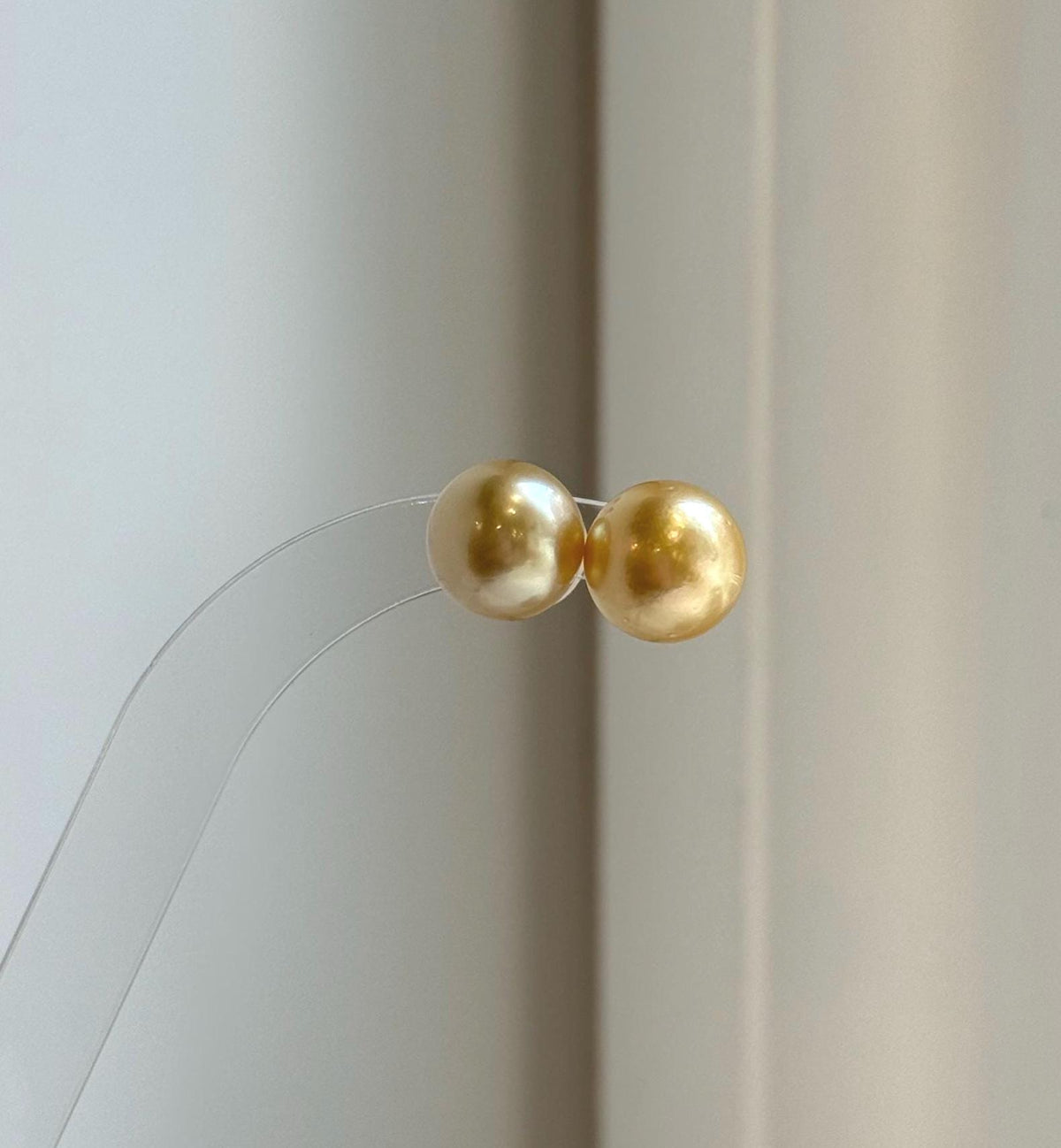 Elly’s 11.9mm Genius natural South sea Deep Tea Gold ocean Pearls Earrings studs: Extreme luster, S925 silver minimalist earrings studs.