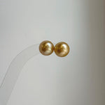 Elly’s 11.9mm Genius natural South sea Deep Tea Gold ocean Pearls Earrings studs: Extreme luster, S925 silver minimalist earrings studs.