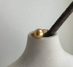 Elly’s 10.4mm South sea deep tea gold ocean pearl Ring: Extreme luster, S925 silver with gold plated adjustable minimalist Ring. daily office golden pearl ring for her