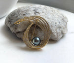 Elly’s Tahitian peacock sage green Ocean Pearl Wave Brooch pendant 2in1: Extreme luster mirrored, 10.4mm, daily office black ocean pearl brooch for her holiday
