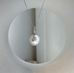 Elly’s 13.2mm Edison White Pearl Pendant: Extreme luster, 2.3cm high, s925 silver minimalist pendant necklace set.