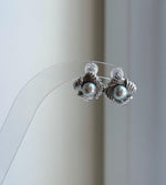 Elly’s 5.9mm Akoya ocean Natural Blue silver pearls earings: Extreme luster mirrored, s925 silver cool earrings studs.