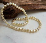 Elly’s 57pcs Akoya Golden ocean pearls necklace:Extreme luster mirrored, knotted 18”, S925 silver necklace strand. high quality golden ocean pearls necklace strand for her daily office wear