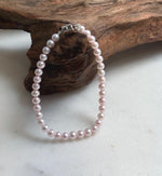 Elly’s Bracelet Pale pink Pearls: Extreme luster mirrored, 4.5-5mm, S925 silver clips Bracelet, different sizes.