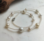Elly’s 12pcs 9.2-14.4mm Australian ocean white Freshwater pearls necklace:Extreme luster mirrored, 20”, S925 silver necklace strand. daily office ocean pearls necklace strand for her anniversary