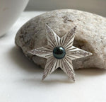 Elly’s Tahitian ocean Pearl Star Brooch Pendant 2in1: extreme luster mirrored,9.1mm,4.7cm dia.no chain.