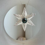 Elly’s Tahitian ocean Pearl Star Brooch Pendant 2in1: extreme luster mirrored,9.1mm,4.7cm dia.daily office brooch for her