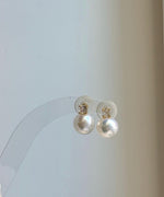 Elly’s 9.8mm White Edison Pearls Earrings Studs: Extreme luster Mirrored, S925 silver minimalist earrings studs.