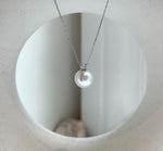 Elly’s 9.9mm Edison white Pearl Pendant: Extreme luster, 1.4cm high, s925 silver minimalist pendant necklace set.