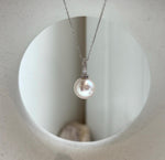 Elly’s 11.5mm Edison white Pearl Pendant: Extreme luster, 2.1cm high, s925 silver minimalist pendant necklace set.