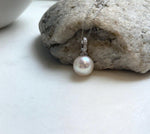 Elly’s 11.5mm Edison white Pearl Pendant: Extreme luster, 2.1cm high, s925 silver minimalist pendant necklace set.