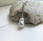 Elly’s 12.2x19.2cm Genius Australian Ocean White silver pearl Pendant: Extreme luster mirrored, 5.2cm high, S925 Silver pendant. white ocean baroque pearl pendant for her