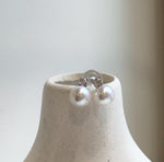 Elly’s 9.5mm White Edison Pearls Earrings Studs: Extreme luster Mirrored, S925 silver minimalist earrings studs.