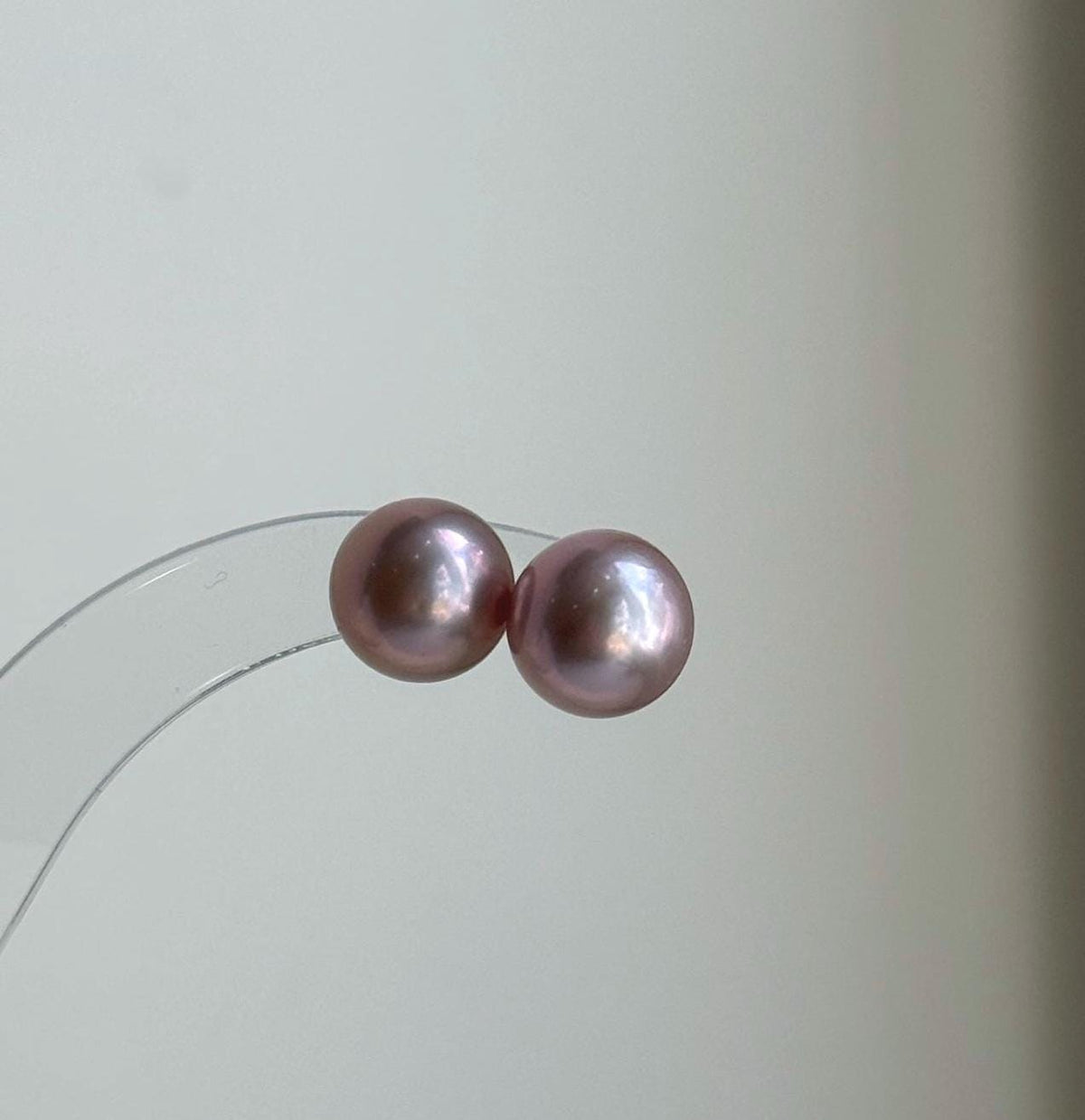 Elly’s 10.7mm Pink Rose Edison Pearls Earrings Studs: Extreme luster Mirrored, S925 silver minimalist earring. daily office pearl earrings for her anniversary