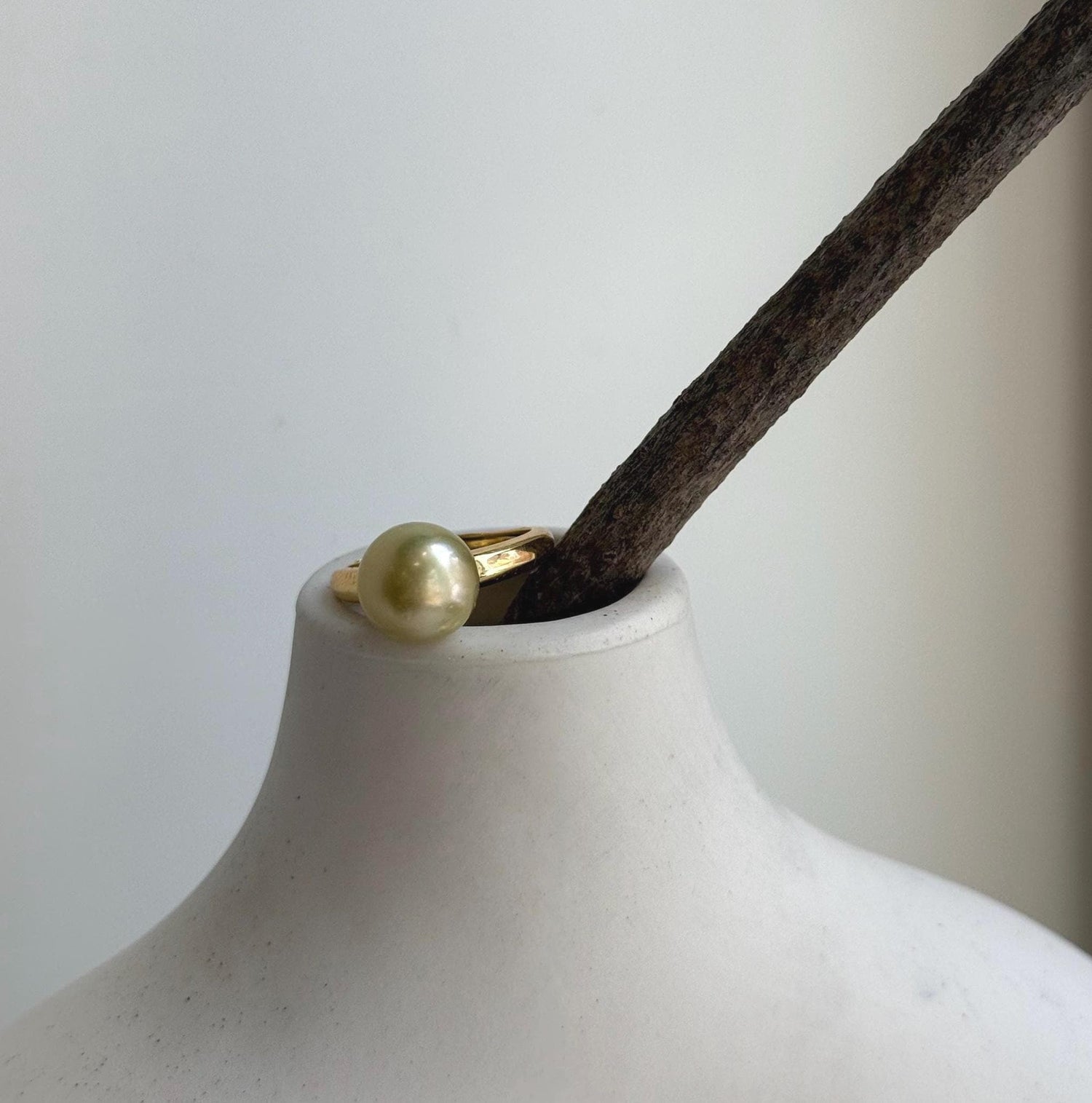 Elly’s 10mm South sea deep tea gold ocean pearl Ring: Extreme luster, S925 silver with gold plated adjustable minimalist Ring.