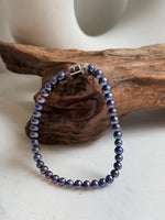 Elly’s 4.5-5mm Freshwater Blueberry Pearls Bracelet: Extreme luster mirrored, S925 silver Bracelet. different sizes.