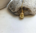 Elly’s 12.8mm Genius South sea deep tea gold ocean pearl Pendant: Extreme luster, 2.3cm high, s925 silver pendant.