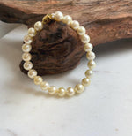 Elly’s 6.9-7.5mm Genius Akoya light golden ocean Pearls Bracelet: Extreme luster mirrored, S925 silver Bracelet. different sizes.