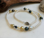 Elly’s Multicolor ocean white Freshwater pearls necklace:Extreme luster mirrored, 20.5”, S925 silver necklace strand. daily office pearls necklace strand for her