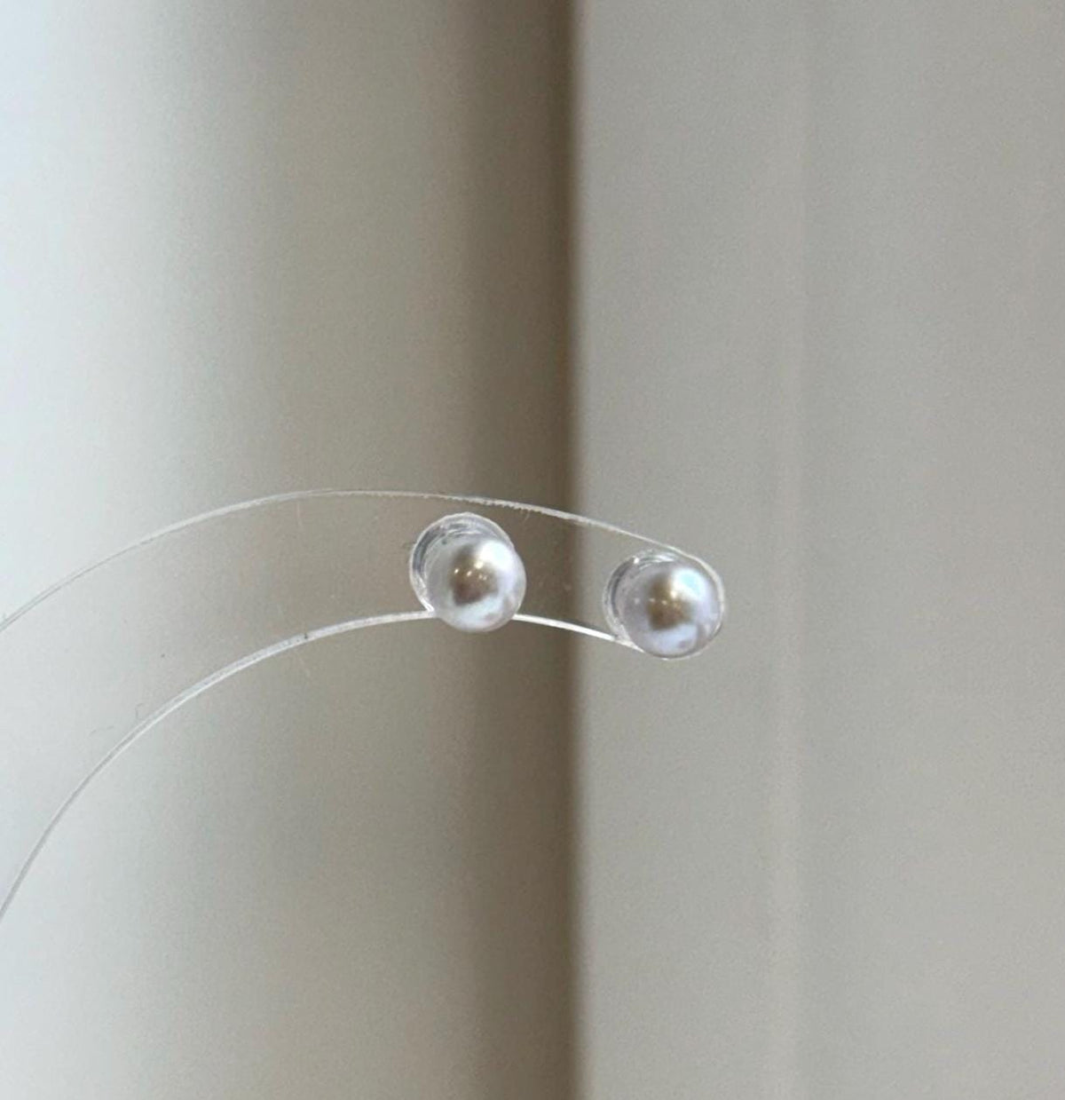 Elly’s 5.2mm Akoya ocean Natural Blue silver pearls earings: Extreme luster mirrored, s925 silver minimalist earrings studs.