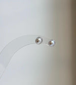Elly’s 5.2mm Akoya ocean Natural Blue silver pearls earings: Extreme luster mirrored, s925 silver minimalist earrings studs.