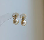 Elly’s 8mm Akoya ivory ocean Pearls Earrings Studs: Extreme luster Mirrored, S925 silver minimalist earring.