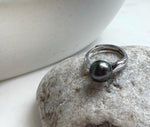 Elly’s 10.7x11.3mm Tahitian peacock hunter ocean Pearl Ring: Extreme luster mirrored, S925 silver adjustable Ring. Pearl Jewelry Idea.