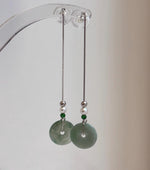 Elly’s Genius Jade white Pearls S925 silver earrings Chandeliers, 13mm, 6.6cm high.
