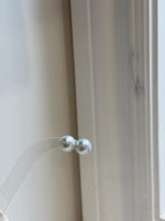 Elly’s 11.2mm White Blue Edison Pearls Earrings studs: Extreme luster Mirrored, S925 silver minimalist earrings. daily office white Pearl earrings for her