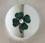 Elly’s 9.7mm Edison white pearl Floral brooch pendant 2in1: Extreme luster mirrored, 3.7cm dia. daily office brooch for her anniversary
