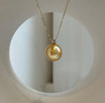 Elly’s 13.6mm Au750 18K Gold Genius South Sea Deep Golden Ocean Pearl Pendant: Extreme luster mirrored, 1.8cm high, 18K real gold pendant.